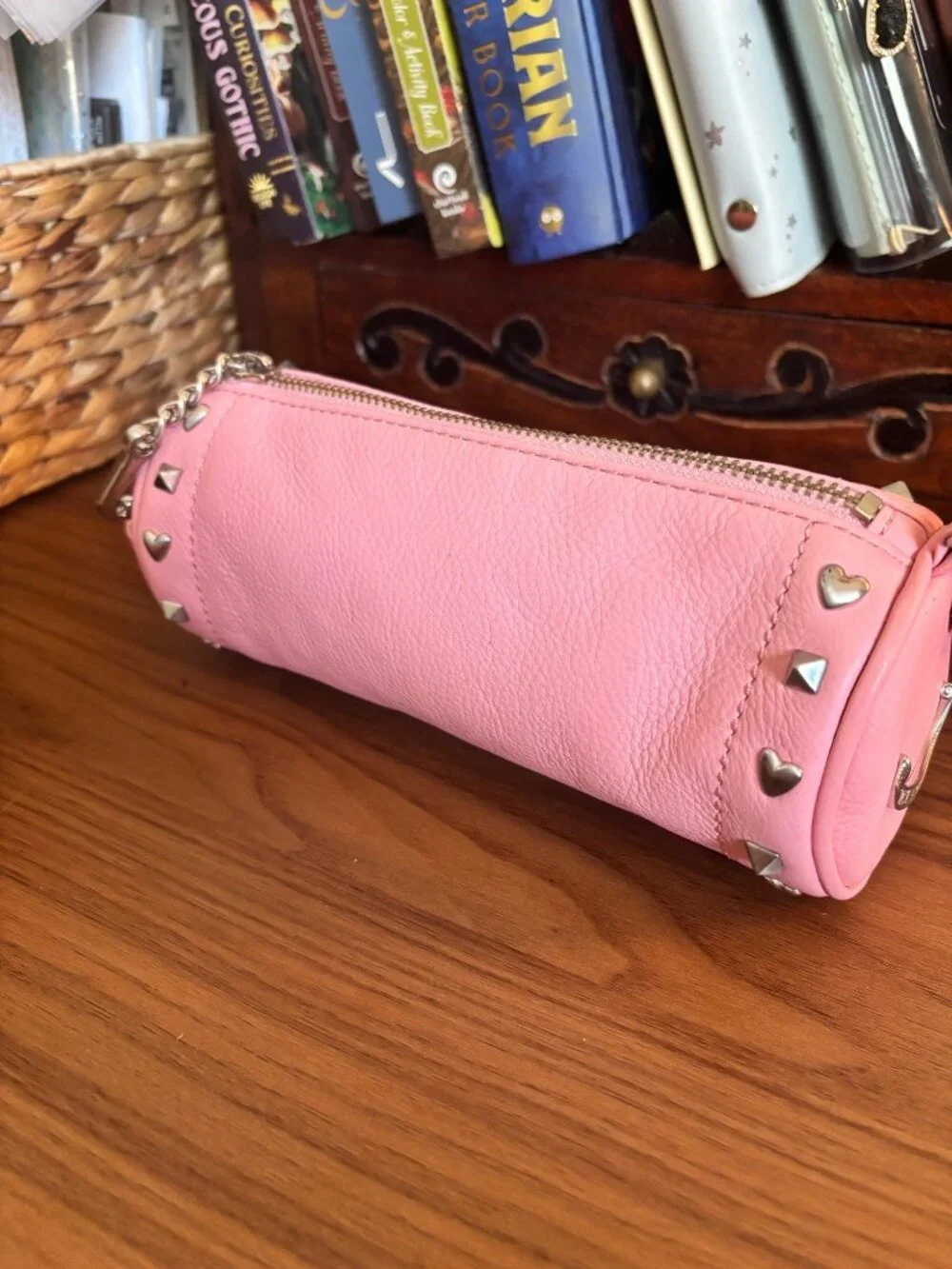 Vintage Juicy Couture Barrel Bag Charm Small Purse Pink Leather Y2K